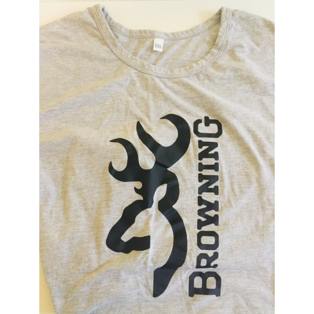 Youth Browning Buckmark Short Sleeve T-Shirt  Gray Youth size 2XL